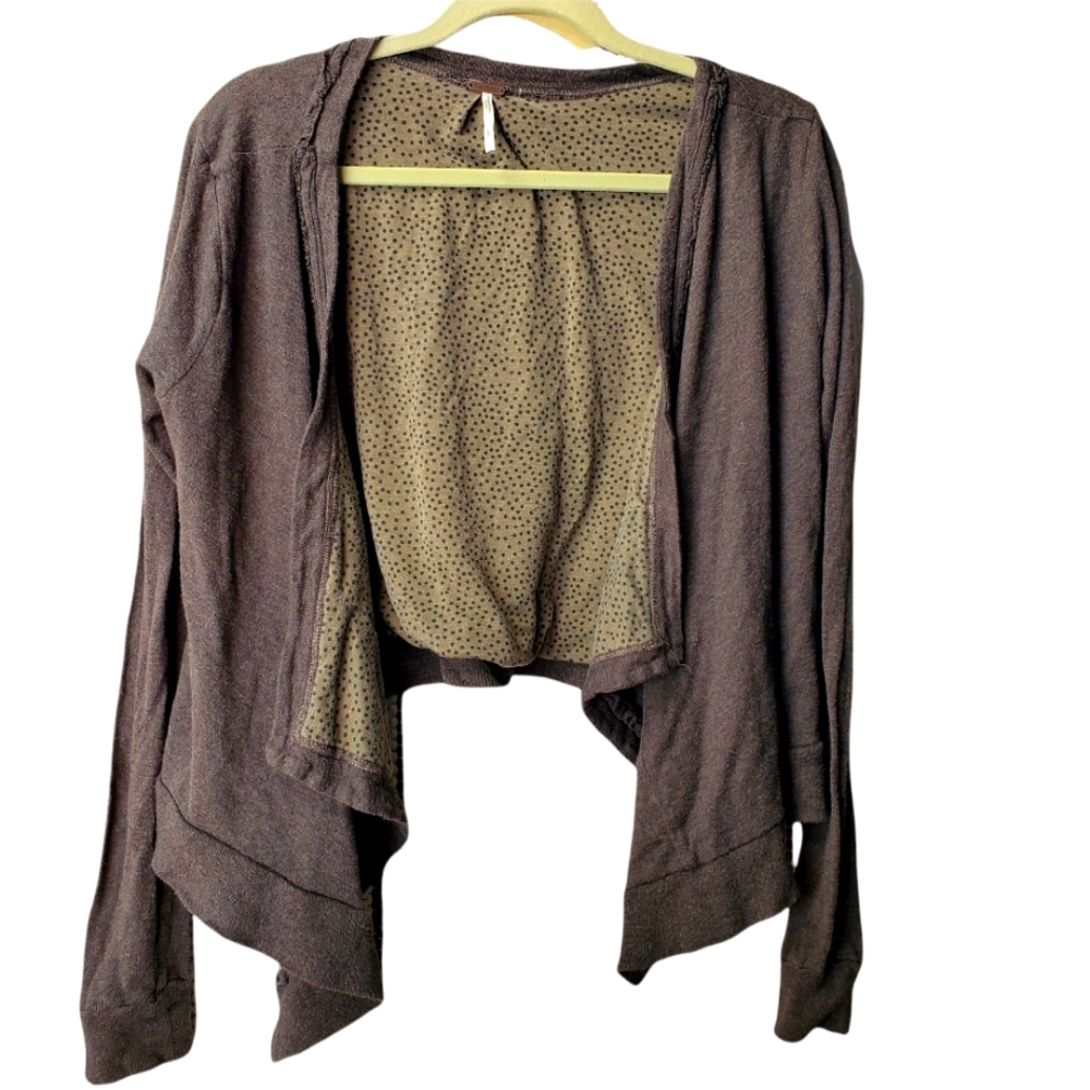 Free People crop reversable khaki green sweater very in style